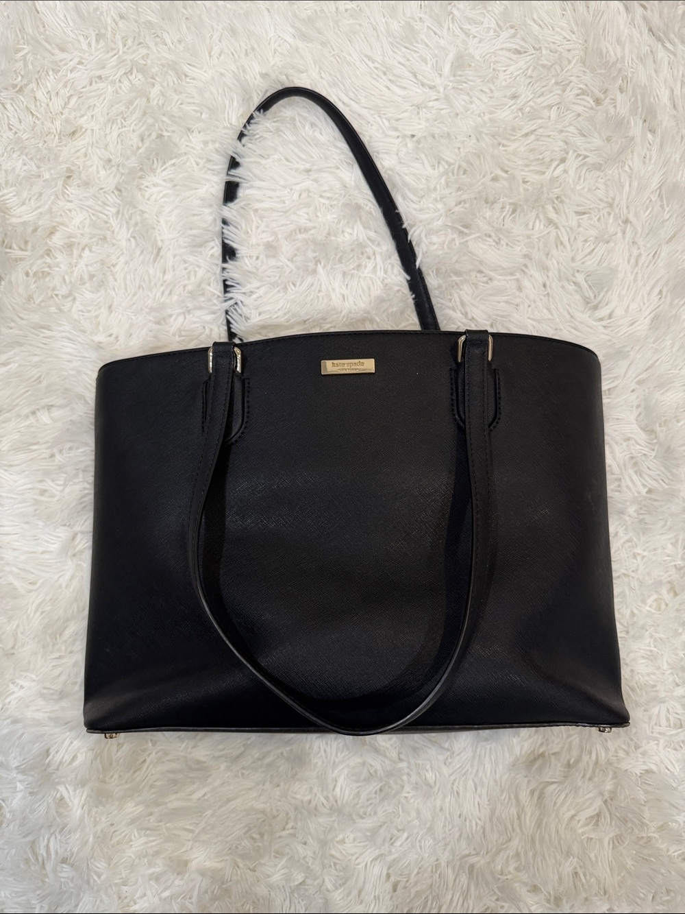 kate spade New York Black Saffiano Laptop Tote Bag
